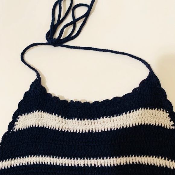 FOREVER 21•red blue crochet halter size L - Picture 7 of 7